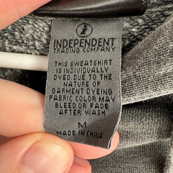 Creature Skateboards Flaming Bonehead Hoodie Sweatshirt Adult Medium Gray - Picture 7 of 10